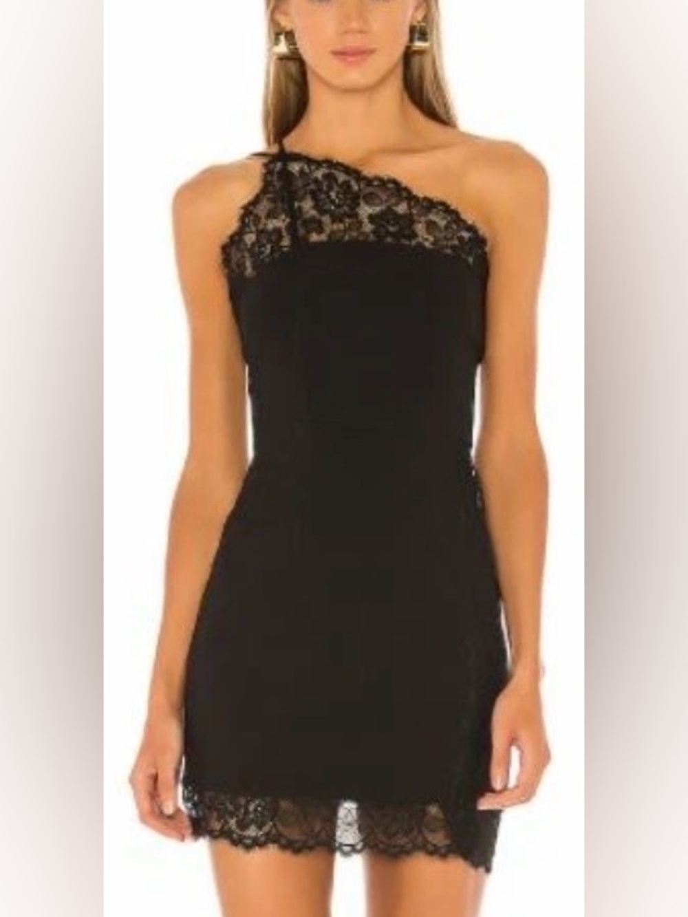 FREE PEOPLE NEW WITH TAGS! One-Shoulder Black Lace Cocktail Dress